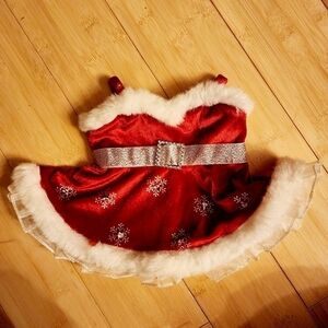 Build-A-Bear Workshop Mrs. Clause Christmas Holiday Belted Dress One Size EUC